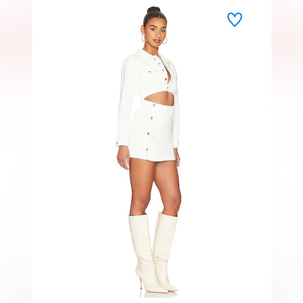 superdown Mika Button Front Dress White Denim - Small - Picture 2 of 10